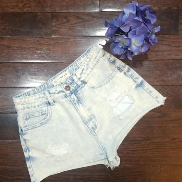 Bullhead Pants - Distressed Acid Wash Mom Shorts. Sz 7. Pacsun